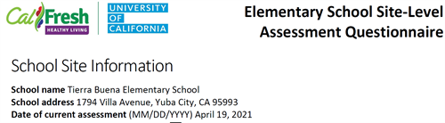 TRIENNIAL ASSESSMENT RESULTS
